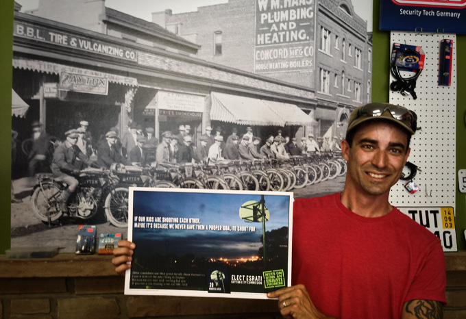 Photo of Seth martin of Boogie's Green Machines on Brown St in Dayton Ohio