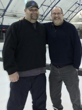 John Sullivan with David Esrati on the ice at Kettering Rec